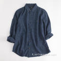 Camicia casual a righe fiammate manica lunga da uomo resistente